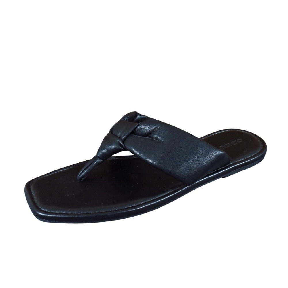 Old Navy Flat Thong Sandal Womens Size 9 Casual Summer Slide Black Knotted Strap